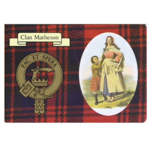Image 1 of Matheson Clan Crest Tartan History Matheson Clan Badge Postcard