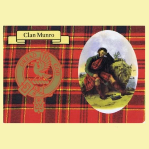 Image 0 of Munro Clan Crest Tartan History Munro Clan Badge Postcards Set of 2