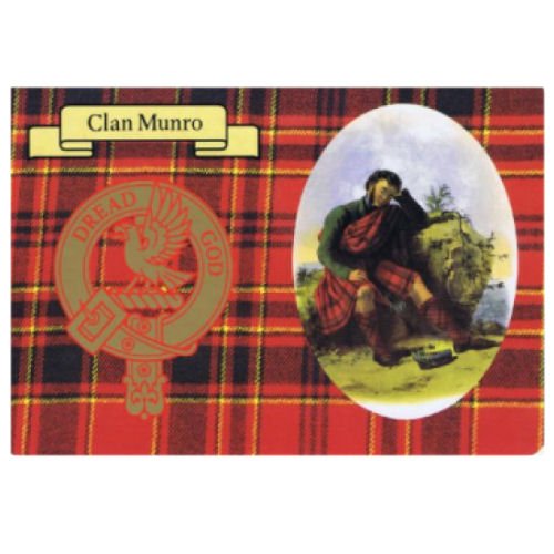 Image 1 of Munro Clan Crest Tartan History Munro Clan Badge Postcards Set of 2