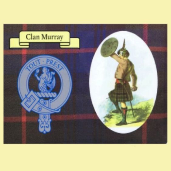 Image 0 of Murray Clan Crest Tartan History Murray Clan Badge Postcards Set of 2