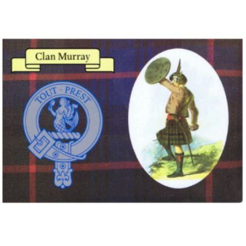 Image 1 of Murray Clan Crest Tartan History Murray Clan Badge Postcard