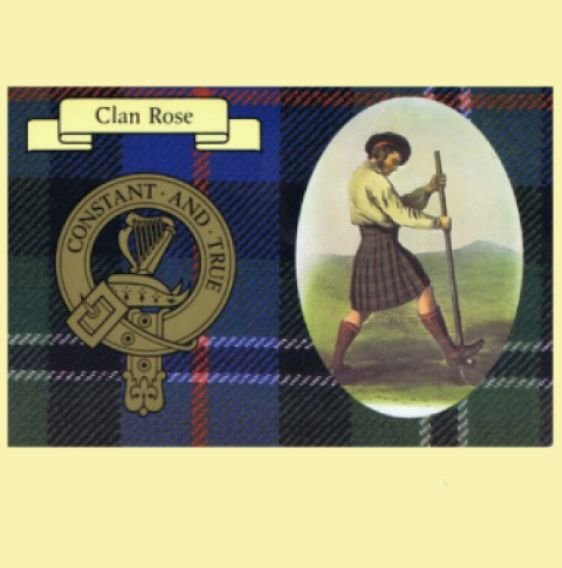 Image 0 of Rose Clan Crest Tartan History Rose Clan Badge Postcard