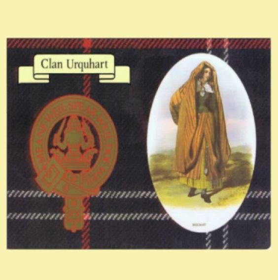Image 0 of Urquhart Clan Crest Tartan History Urquhart Clan Badge Postcards Set of 2