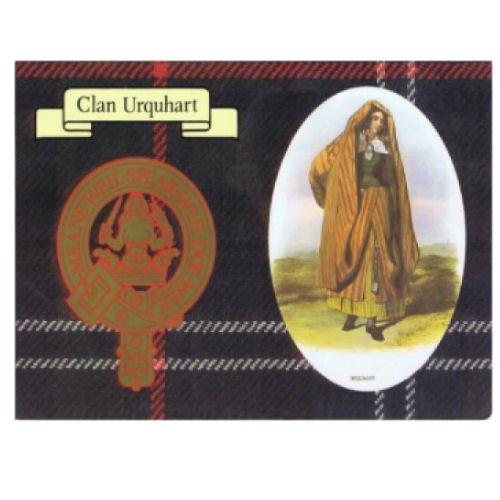 Image 1 of Urquhart Clan Crest Tartan History Urquhart Clan Badge Postcard