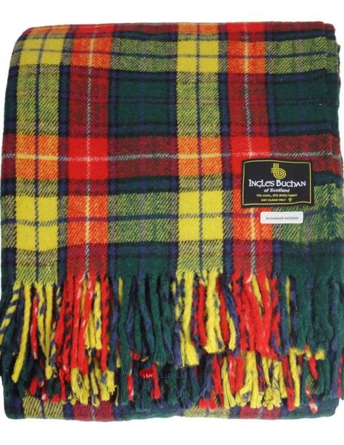 Image 1 of Buchanan Modern Clan Tartan Lambswool Blanket Throw
