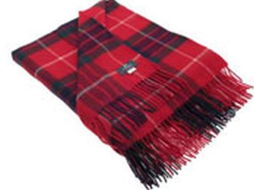 Image 1 of Fraser Red Modern Clan Tartan Lambswool Blanket Throw