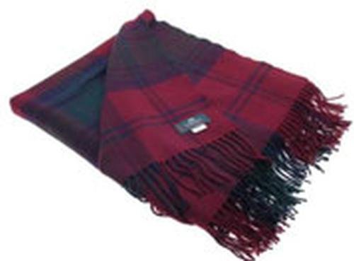 Image 1 of Lindsay Modern Clan Tartan Lambswool Blanket Throw