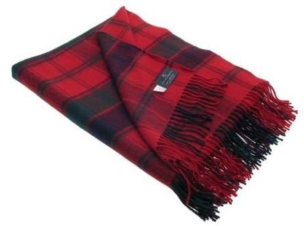 Image 1 of Robertson Red Modern Clan Tartan Lambswool Blanket Throw