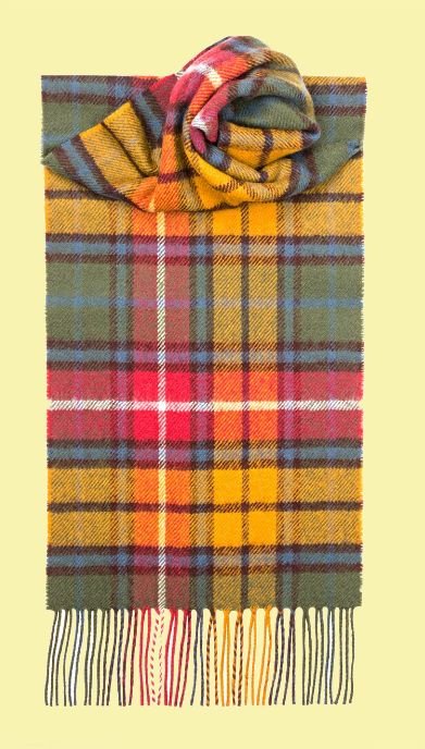 Image 0 of Buchanan Antique Clan Tartan Lambswool Unisex Fringed Scarf