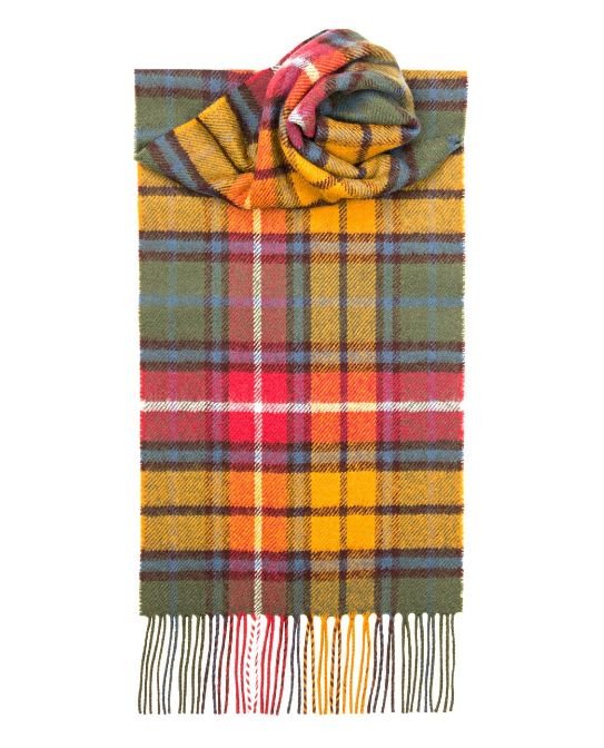 Image 1 of Buchanan Antique Clan Tartan Lambswool Unisex Fringed Scarf