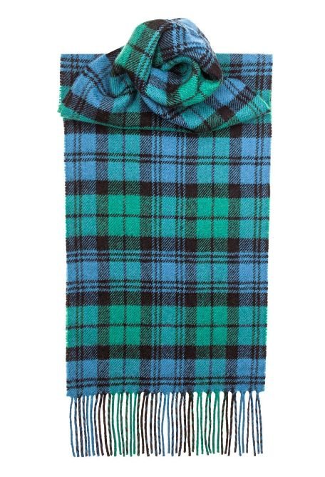 Image 1 of Campbell Ancient Clan Tartan Lambswool Unisex Fringed Scarf
