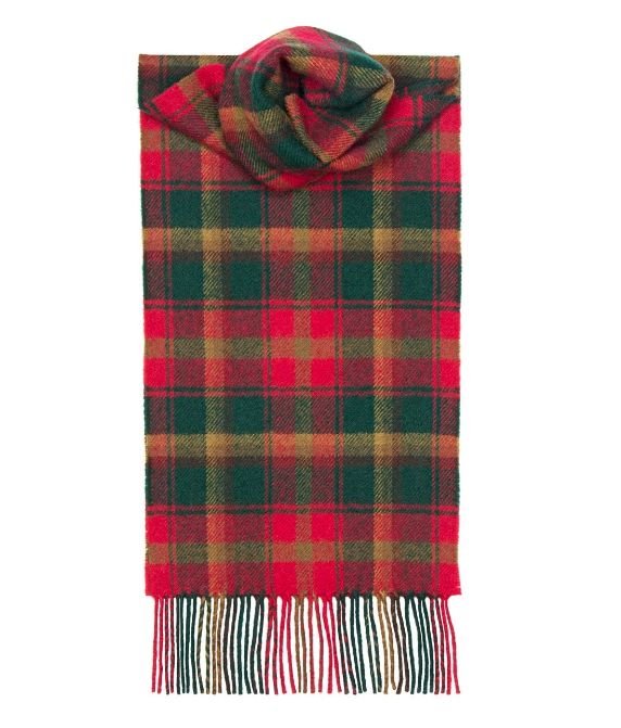 Image 1 of Canadian Maple Leaf Tartan Lambswool Unisex Fringed Scarf