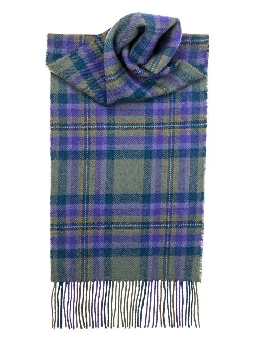 Image 1 of Heather Isle Scotland Tartan Lambswool Unisex Fringed Scarf