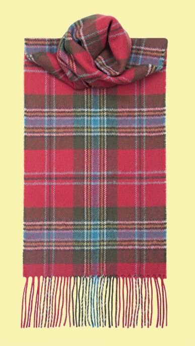 Image 0 of MacLean Of Duart Weathered Clan Tartan Lambswool Unisex Fringed Scarf