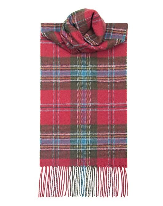 Image 1 of MacLean Of Duart Weathered Clan Tartan Lambswool Unisex Fringed Scarf