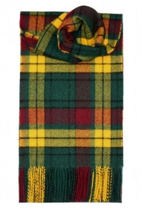 Image 1 of MacMillan Old Modern Tartan Lambswool Fringed Scarf