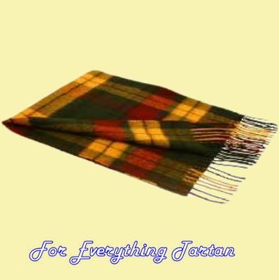 Image 4 of MacMillan Old Modern Tartan Lambswool Fringed Scarf