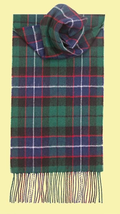 Image 0 of Russell Modern Clan Tartan Lambswool Unisex Fringed Scarf