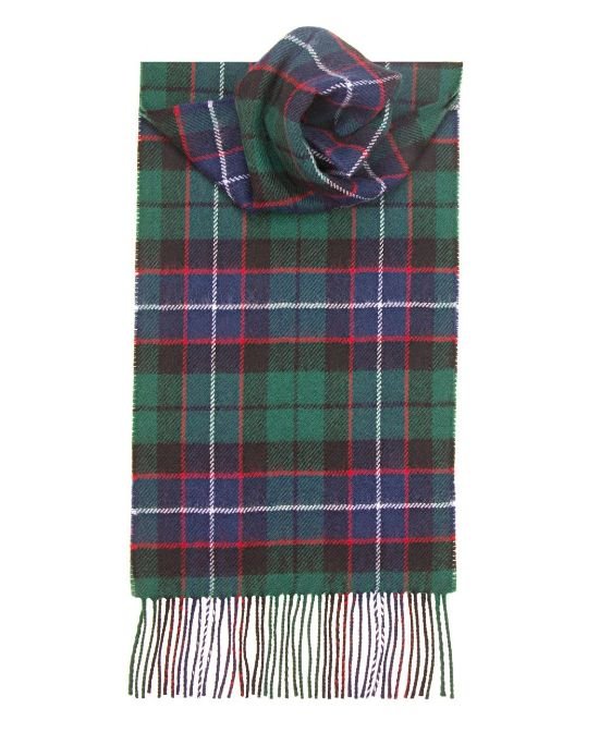 Image 1 of Russell Modern Clan Tartan Lambswool Unisex Fringed Scarf