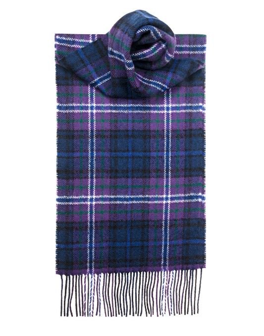 Image 1 of Scotland Forever Modern Tartan Lambswool Unisex Fringed Scarf