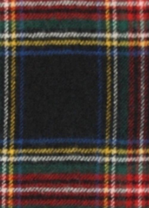 Image 2 of Stewart Black Modern Tartan Lambswool Fringed Scarf