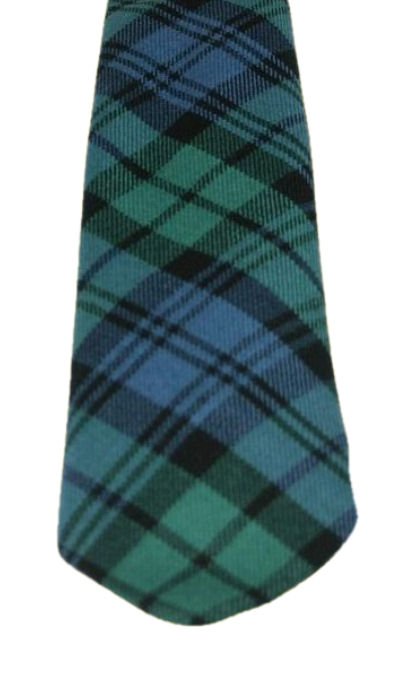 Image 3 of Black Watch Ancient Clan Tartan Lightweight Wool Straight Mens Neck Tie 