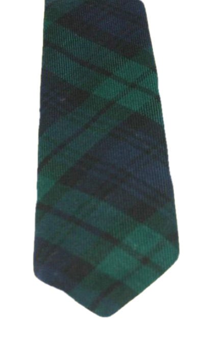 Image 3 of Black Watch Modern Clan Tartan Lightweight Wool Straight Mens Neck Tie