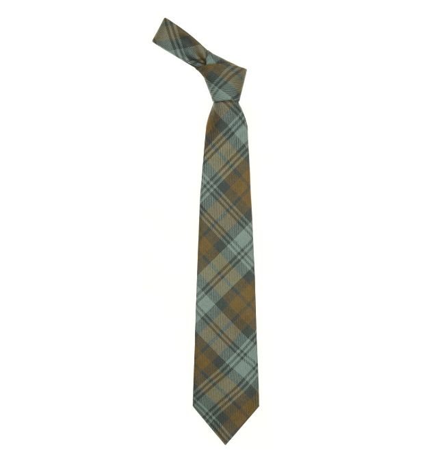 Image 1 of Black Watch Weathered Clan Tartan Lightweight Wool Straight Mens Neck Tie