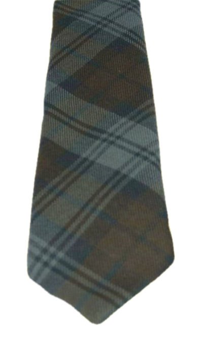 Image 3 of Black Watch Weathered Clan Tartan Lightweight Wool Straight Mens Neck Tie