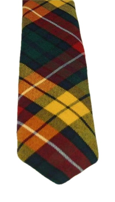 Image 3 of Buchanan Modern Clan Tartan Lightweight Wool Straight Mens Neck Tie
