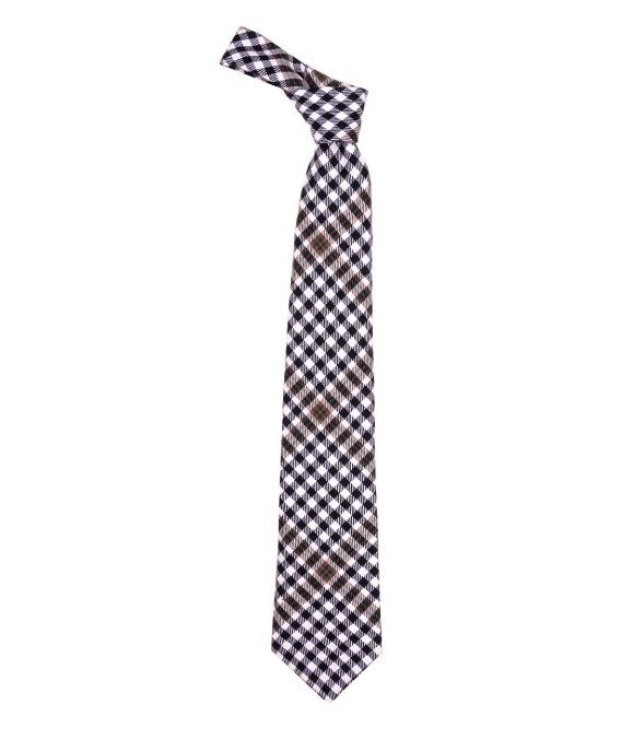 Image 1 of Burns Check Tartan Lightweight Wool Straight Mens Neck Tie
