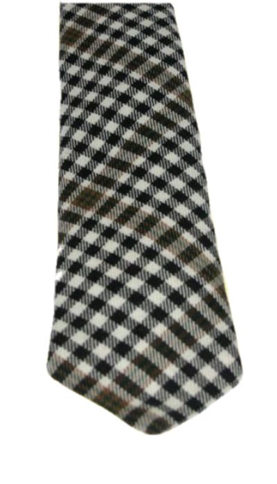 Image 3 of Burns Check Tartan Lightweight Wool Straight Mens Neck Tie