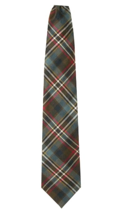 Image 3 of Scott Green Weathered Tartan Lightweight Wool Straight Mens Neck Tie