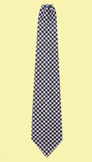 Image 2 of Shepherd Black White Check Tartan Lightweight Wool Straight Mens Neck Tie 
