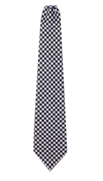 Image 3 of Shepherd Black White Check Tartan Lightweight Wool Straight Mens Neck Tie 