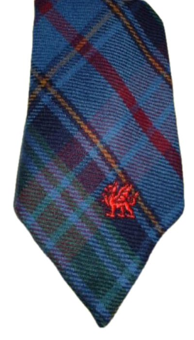 Image 1 of County Of Powys Welsh Tartan Worsted Wool Straight Mens Neck Tie