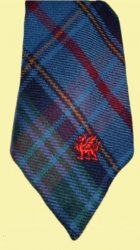 County Of Powys Welsh Tartan Worsted Wool Straight Mens Neck Tie