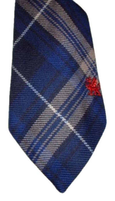 Image 1 of Rees Preece Welsh Tartan Worsted Wool Straight Mens Neck Tie