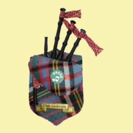 Image 0 of Anderson Clan Tartan Musical Bagpipe Fridge Magnets Set of 2