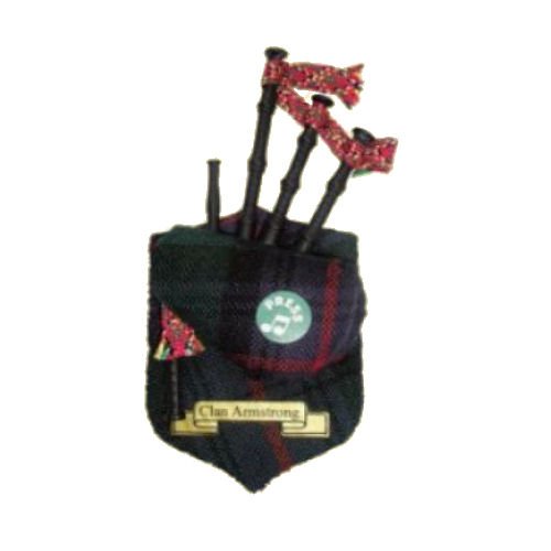 Image 1 of Armstrong Clan Tartan Musical Bagpipe Fridge Magnets Set of 2