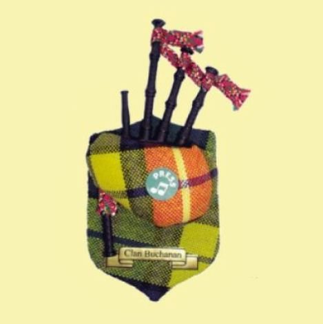 Image 0 of Buchanan Clan Tartan Musical Bagpipe Fridge Magnets Set of 2