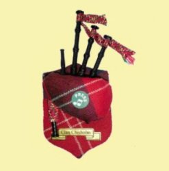Chisholm Clan Tartan Musical Bagpipe Fridge Magnets Set of 2