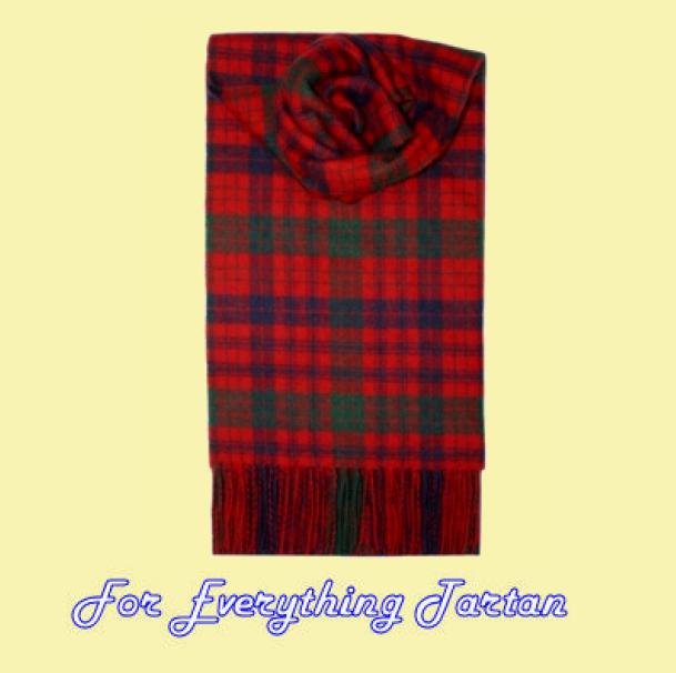 Image 0 of Ross Red Modern Tartan Lambswool Fringed Scarf