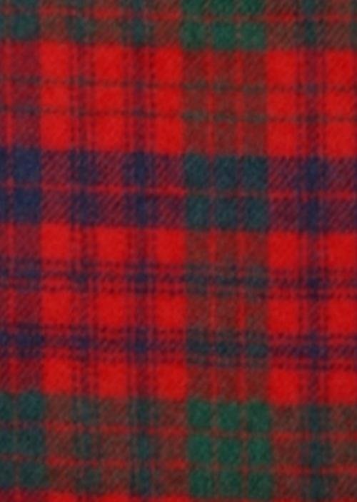 Image 2 of Ross Red Modern Tartan Lambswool Fringed Scarf