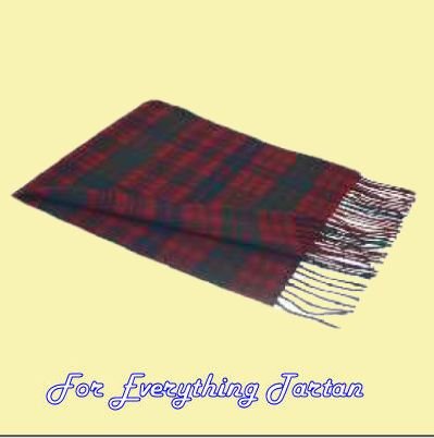 Image 4 of Ross Red Modern Tartan Lambswool Fringed Scarf