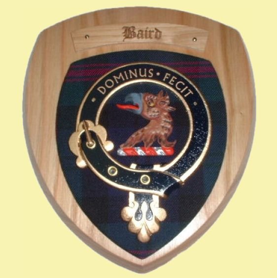 Image 0 of Baird Clan Crest Tartan 7 x 8 Woodcarver Wooden Wall Plaque 