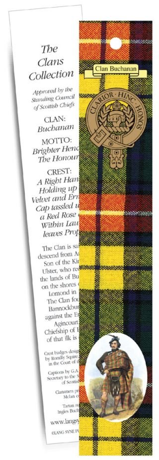 Image 1 of Buchanan Clan Tartan Buchanan History Bookmarks Set of 2