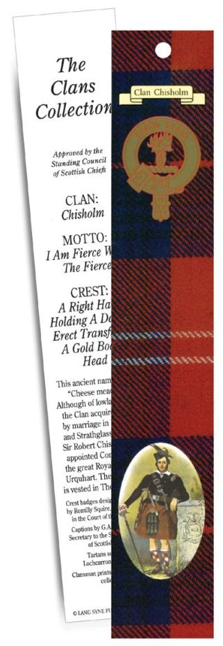 Image 1 of Chisholm Clan Tartan Chisholm History Bookmarks Set of 2