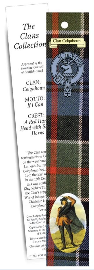 Image 1 of Colquhoun Clan Tartan Colquhoun History Bookmarks Set of 2
