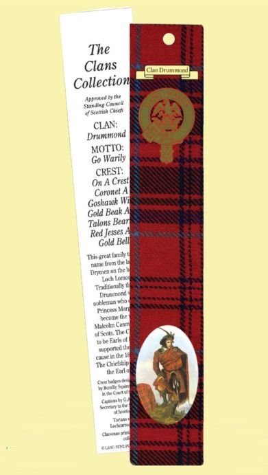 Image 0 of Drummond Clan Tartan Drummond History Bookmarks Set of 2